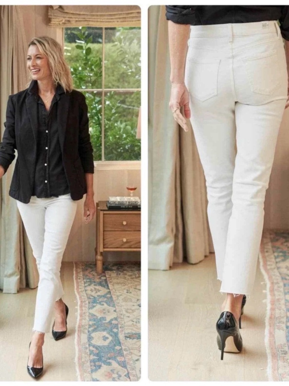 Frank & Eileen Cork High Rise Straight Raw Hem Jeans Natural Scour 29